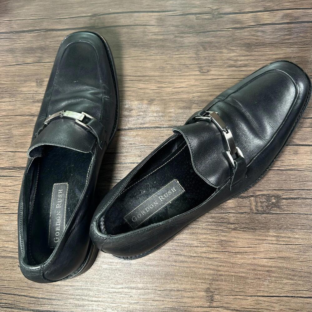 Gordon Rush 84907 Sebastian Genuine LeatherSlip-On Men’s Loafers Shoes Black 8M